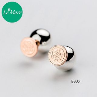 Khuyên tai Hoa hồng bi bạc lớn E8031