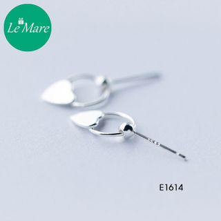 Khuyên tai tròn gắn tim E1614