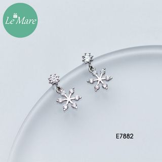 Khuyên hoa tuyết treo đính đá E7882