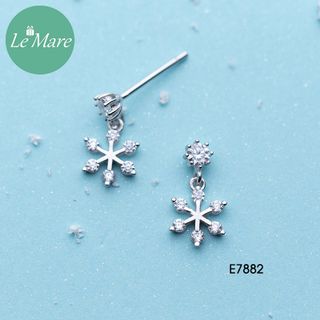 Khuyên hoa tuyết treo đính đá E7882