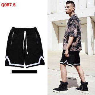 Quần shorts thun phối khóa quần shorts nam