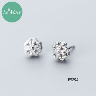 Khuyên tai Cỏ 4 lá đính đá xoay E9294