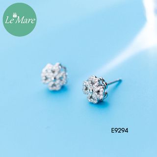 Khuyên tai Cỏ 4 lá đính đá xoay E9294