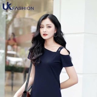 ĐẦM COTTON LỆCH VAI THÊU DÂY