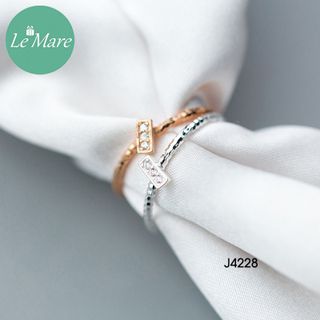 Nhẫn đốt mặt chữ nhật đính đá J4228