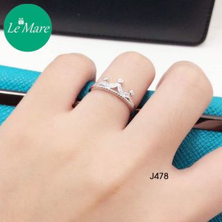 Nhẫn mở vương miện đính đá J478