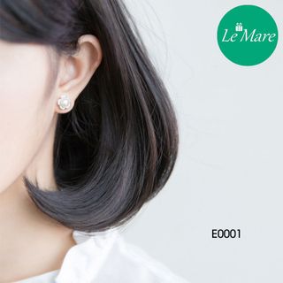 Khuyên tai hoa ngọc trai nhân tạo E0001