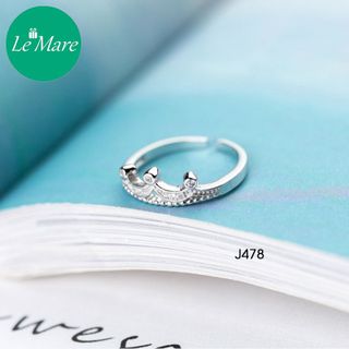 Nhẫn mở vương miện đính đá J478
