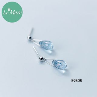 Khuyên tai Thủy tinh đá xanh E9808