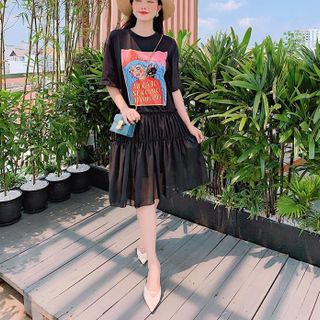 ĐẦM THUN IN HÌNH DIỀM BÈO