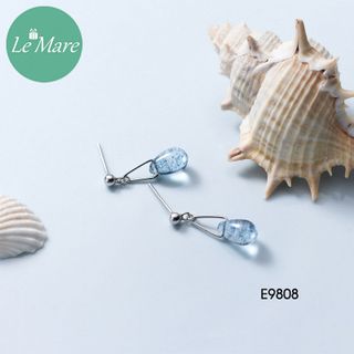 Khuyên tai Thủy tinh đá xanh E9808