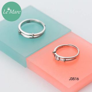 Nhẫn kép Double-decker đính đá J3516