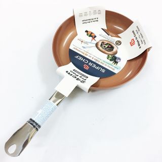Chảo chiên thực phẩm SUPER CHEF Hợp kim tráng men đáy từ 24cm Tay cầm chống nóng SCF2024
