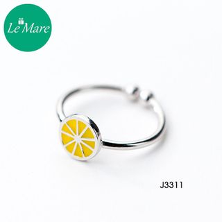 Nhẫn bạc mở lát chanh vàng J3311
