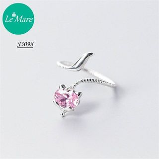 Nhẫn hồ ly đá hồng thân xoắn J3098-2-1800