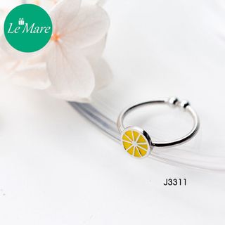 Nhẫn bạc mở lát chanh vàng J3311