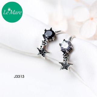 Nhẫn mở xoắn đính đá thả sao J3313