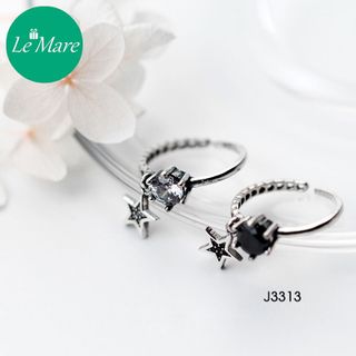 Nhẫn mở xoắn đính đá thả sao J3313