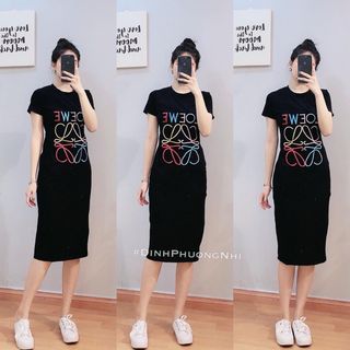 Đầm thun suông in LOEWE cực xinh Hot Hit