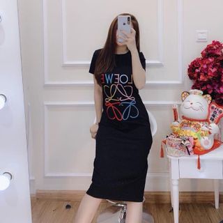 Đầm thun suông in LOEWE cực xinh Hot Hit