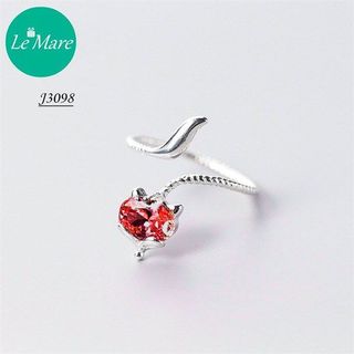 Nhẫn hồ ly đá đỏ thân xoắn J3098-1-1800