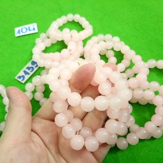 chuỗi đeo tay phong thủy đá 10li màu hồng nhạt