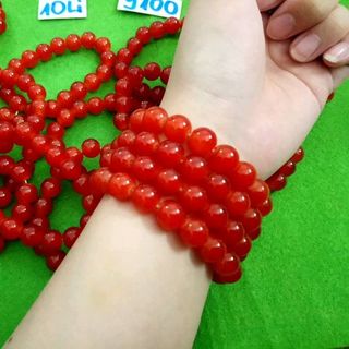 chuỗi đeo tay phong thủy đá 10li màu đỏ Giá sỉ 10k /1 chuỗi
