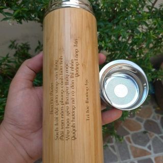 bình giữ nhiệt vỏ tre