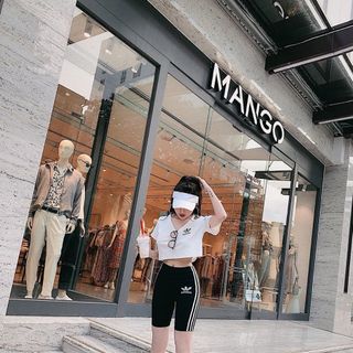 Set bộ a di das lửng crop top cực Sporty xinh No1
