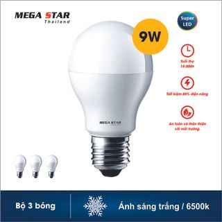 Bóng đèn Megastar LEDBulb 9W E27 6500k Ánh sáng trắng và Ánh sáng vàng giá sỉ