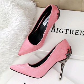 Giày cao gót bọc kim loại 9p