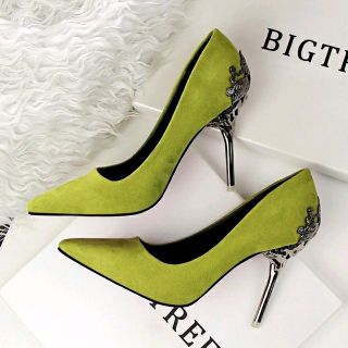 Giày cao gót bọc kim loại 9p