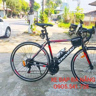 xe đạp đua Chevelo khung nhôm màu đen đỏ