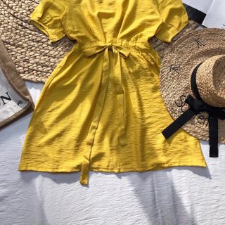 Melbow Dress - Váy xoè ngắn thắt nơ eo