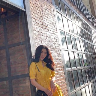 Maxi TK bọc nút - 2 màu trắng/ vàng
