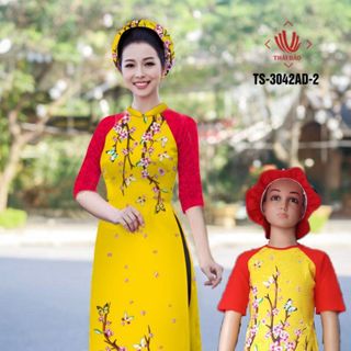 ÁO DÀI TRUYỀN THỐNG HỌA TIẾT HOA ĐÀO
