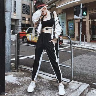 QUẦN JOGGER THỂ THAO UNISEX SỌC ĐEN TRẮNG NAM NỮ