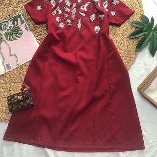 Đầm suông kết đá chanh xả