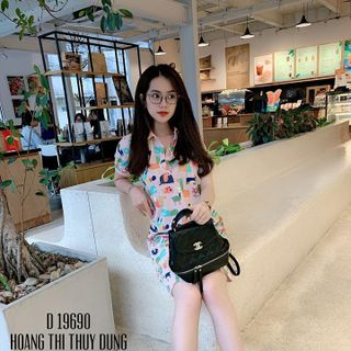 ĐẦM SUÔNG CỔ BẺ IN HỌA TIẾT