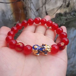 vòng tay đá phong thủy mix tỳ hưu đổi màu
