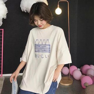 Áo thun tay lỡ trắng unisex