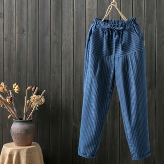 Quần baggy Nam Vải bố mềm thiết kế kẻ sọc phối hai chiều 101
