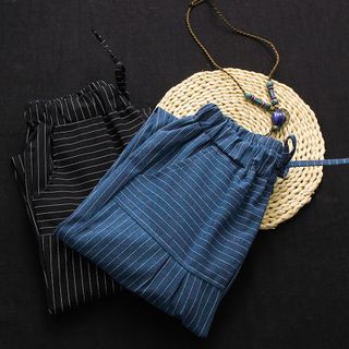 Quần baggy Nam Vải bố mềm thiết kế kẻ sọc phối hai chiều 101