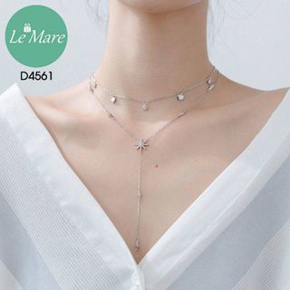 Dây chuyền kép tim mix sao băng D4561