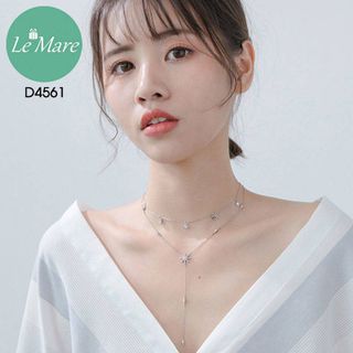 Dây chuyền kép tim mix sao băng D4561