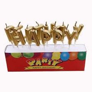 Bộ Nến chữ Happy Birthday Màu Vàng Màu Bạc