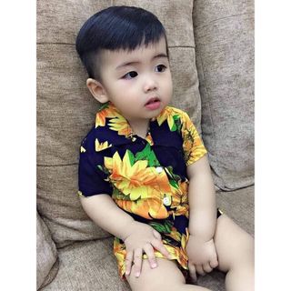 Bộ lanh lụa hoa quả cho bé trai bé gái size 26-40kg