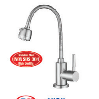 Vòi rửa chén nóng lạnh gân xoay INOX SUS 304 - BN-6828