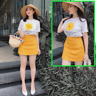 áo thun nữ ngắn tay - chân váy ngắn
