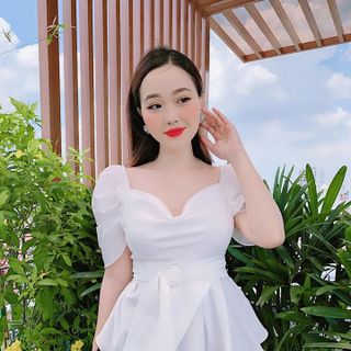 SET ÁO CỔ ĐỔ VÁY XÒE